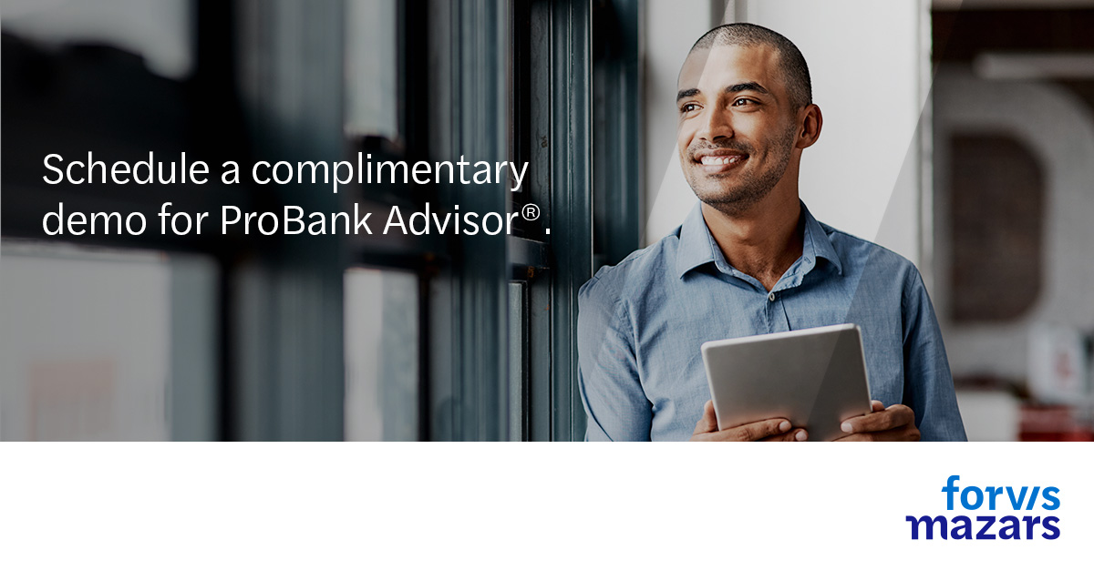 Schedule a complimentary demo for ProBank Advisor